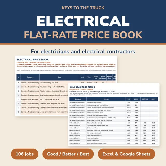 Electrical Flat-Rate Price Book preview