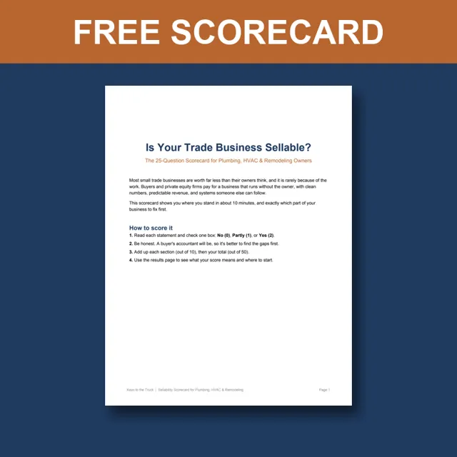 Is Your Trade Business Sellable? scorecard preview